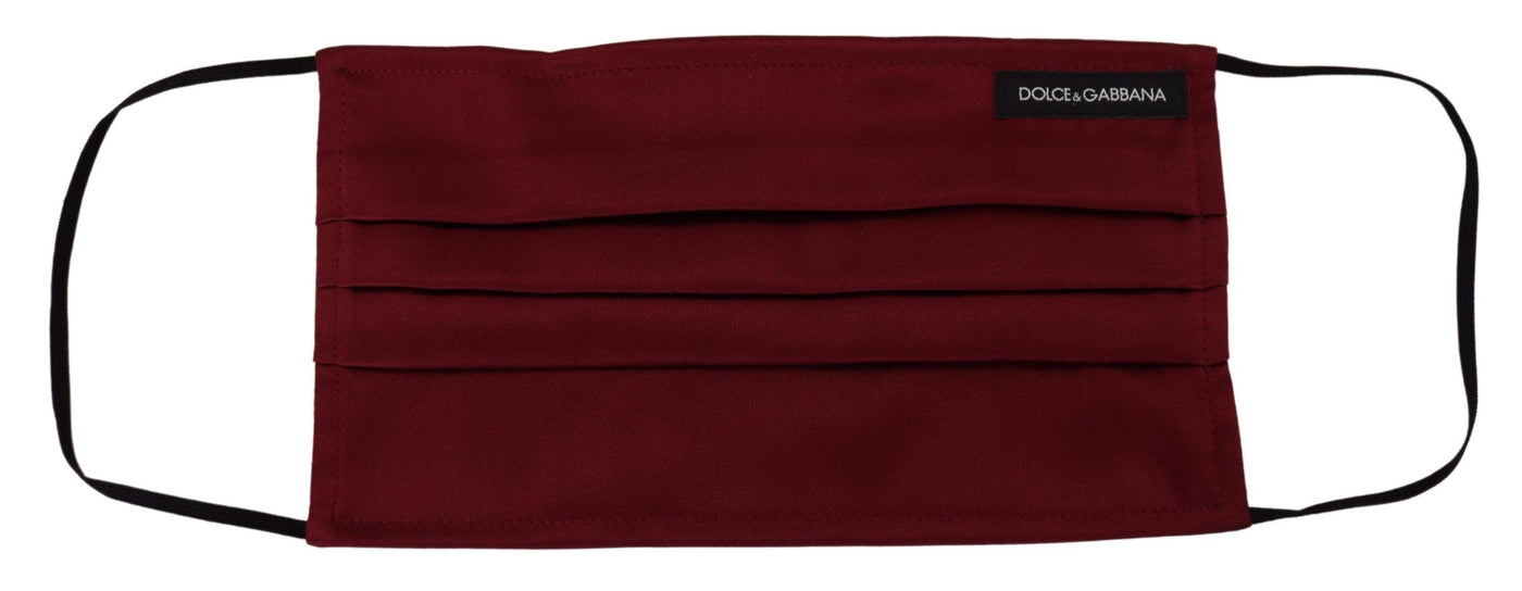 Masque facial Dolce &amp; Gabbana en soie marron plissée avec élastique et sangle d'oreille, taille unique