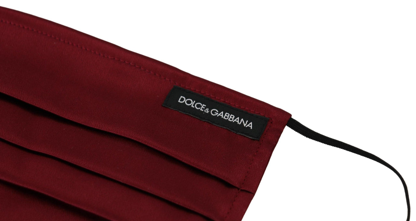 Masque facial Dolce &amp; Gabbana en soie marron plissée avec élastique et sangle d'oreille, taille unique