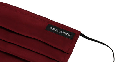 Masque facial Dolce &amp; Gabbana en soie marron plissée avec élastique et sangle d'oreille, taille unique