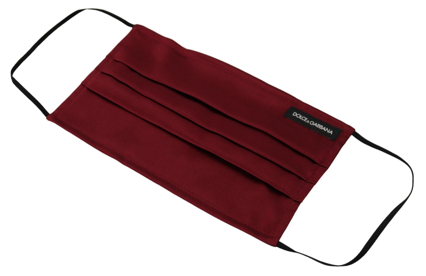 Masque facial Dolce &amp; Gabbana en soie marron plissée avec élastique et sangle d'oreille, taille unique