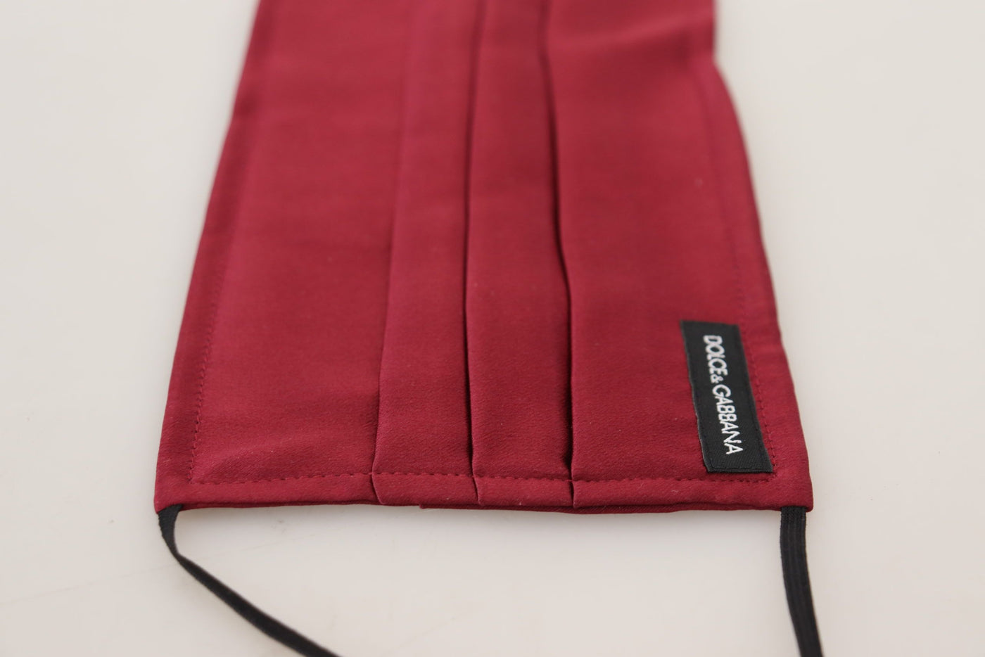 Masque facial Dolce &amp; Gabbana en soie marron plissée avec élastique et sangle d'oreille, taille unique