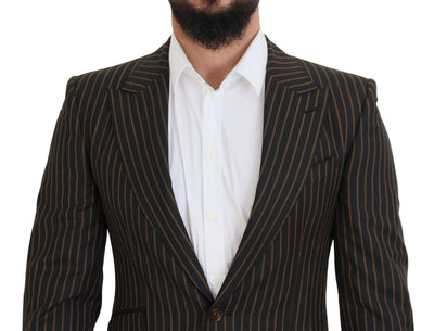 Dolce &amp; Gabbana zwartbruine gestreepte enkelrijsblazer