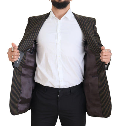 Dolce &amp; Gabbana zwartbruine gestreepte enkelrijsblazer