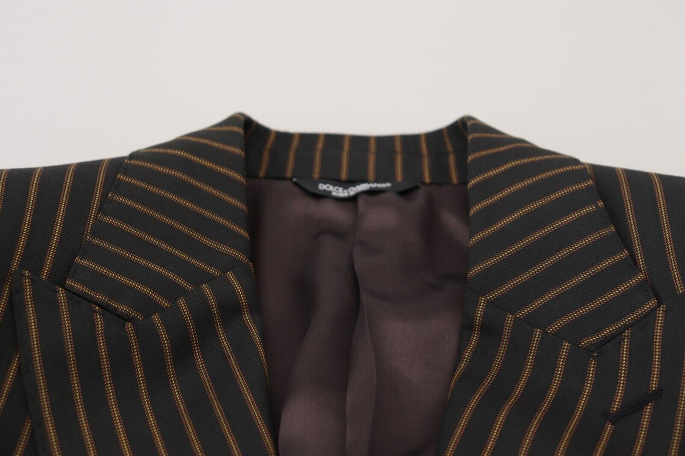 Dolce &amp; Gabbana zwartbruine gestreepte enkelrijsblazer