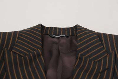 Dolce &amp; Gabbana zwartbruine gestreepte enkelrijsblazer