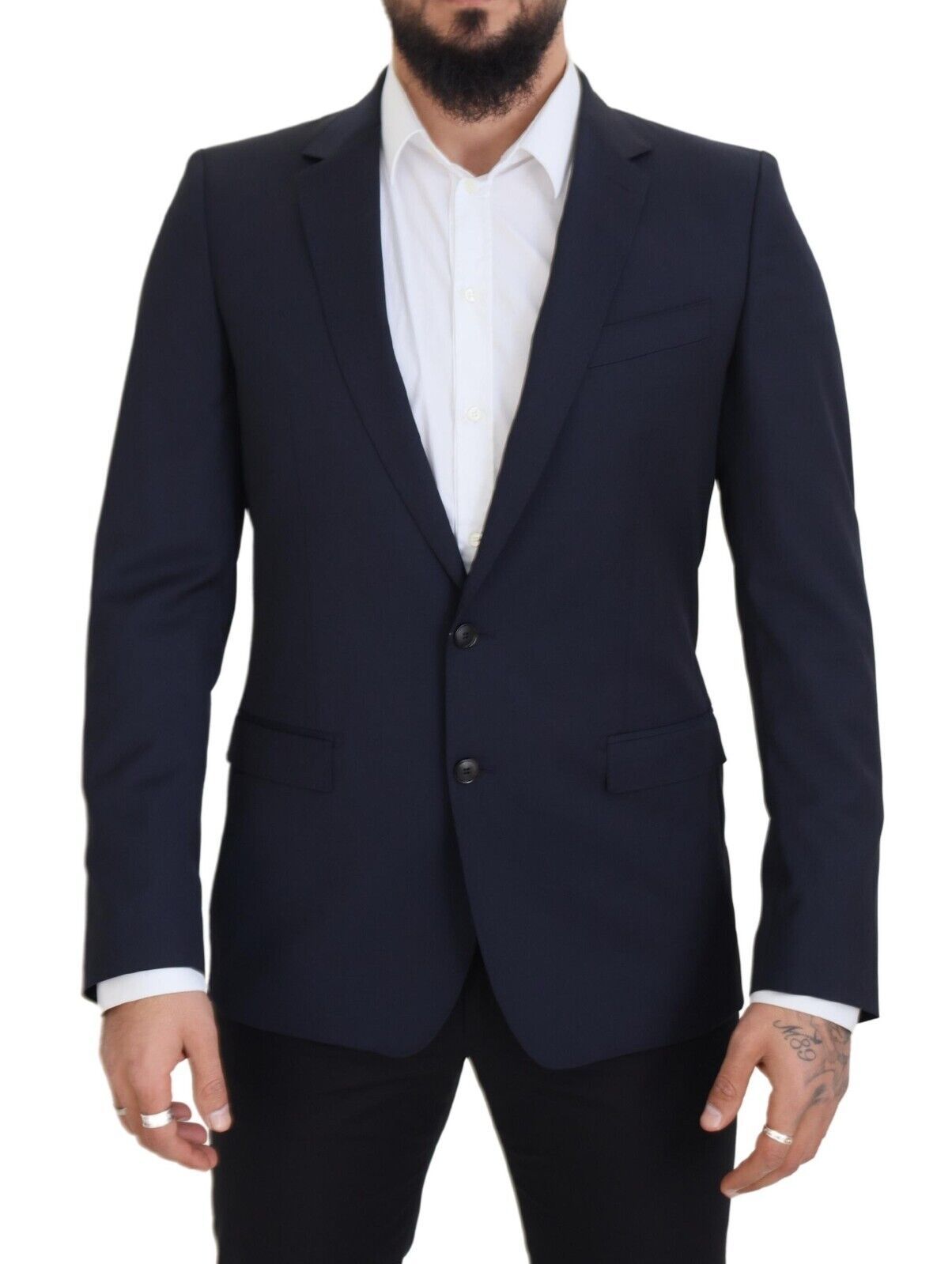 Blazer MARTINI bleu foncé en laine à boutonnage simple Dolce &amp; Gabbana