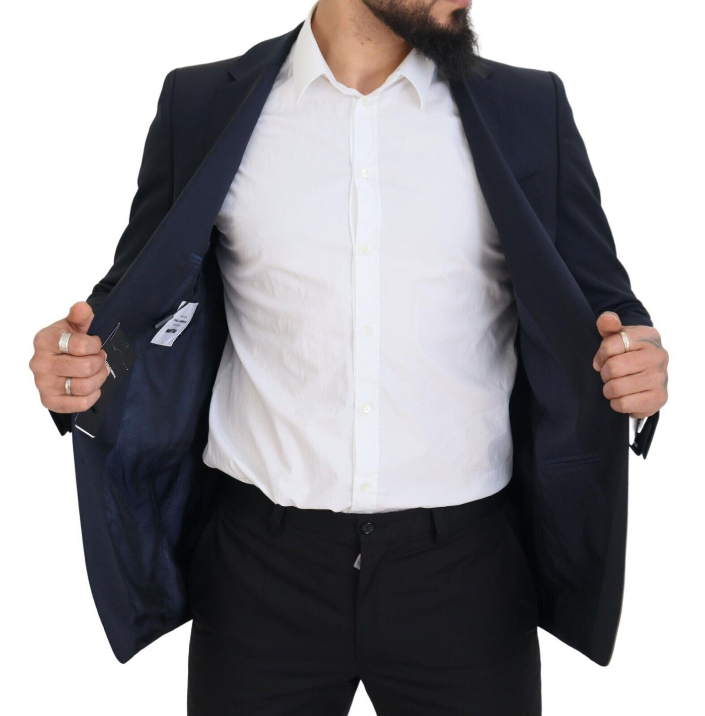 Blazer MARTINI bleu foncé en laine à boutonnage simple Dolce &amp; Gabbana