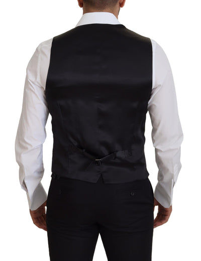 Dolce &amp; Gabbana Zwart Maagdelijke Wollen Vest Formele Jurk Vest