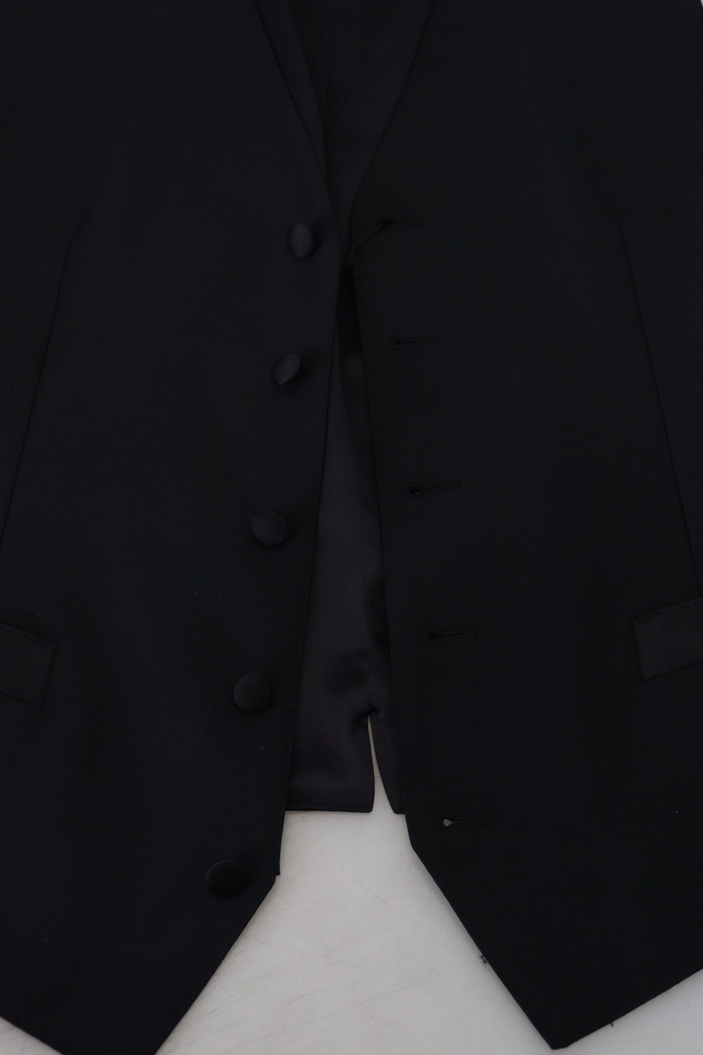 Dolce &amp; Gabbana Zwart Maagdelijke Wollen Vest Formele Jurk Vest
