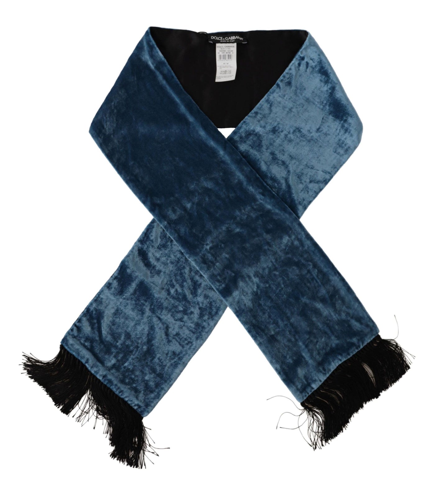 Foulard châle en velours bleu uni Dolce &amp; Gabbana pour homme