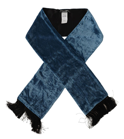 Foulard châle en velours bleu uni Dolce &amp; Gabbana pour homme