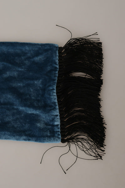 Foulard châle en velours bleu uni Dolce &amp; Gabbana pour homme