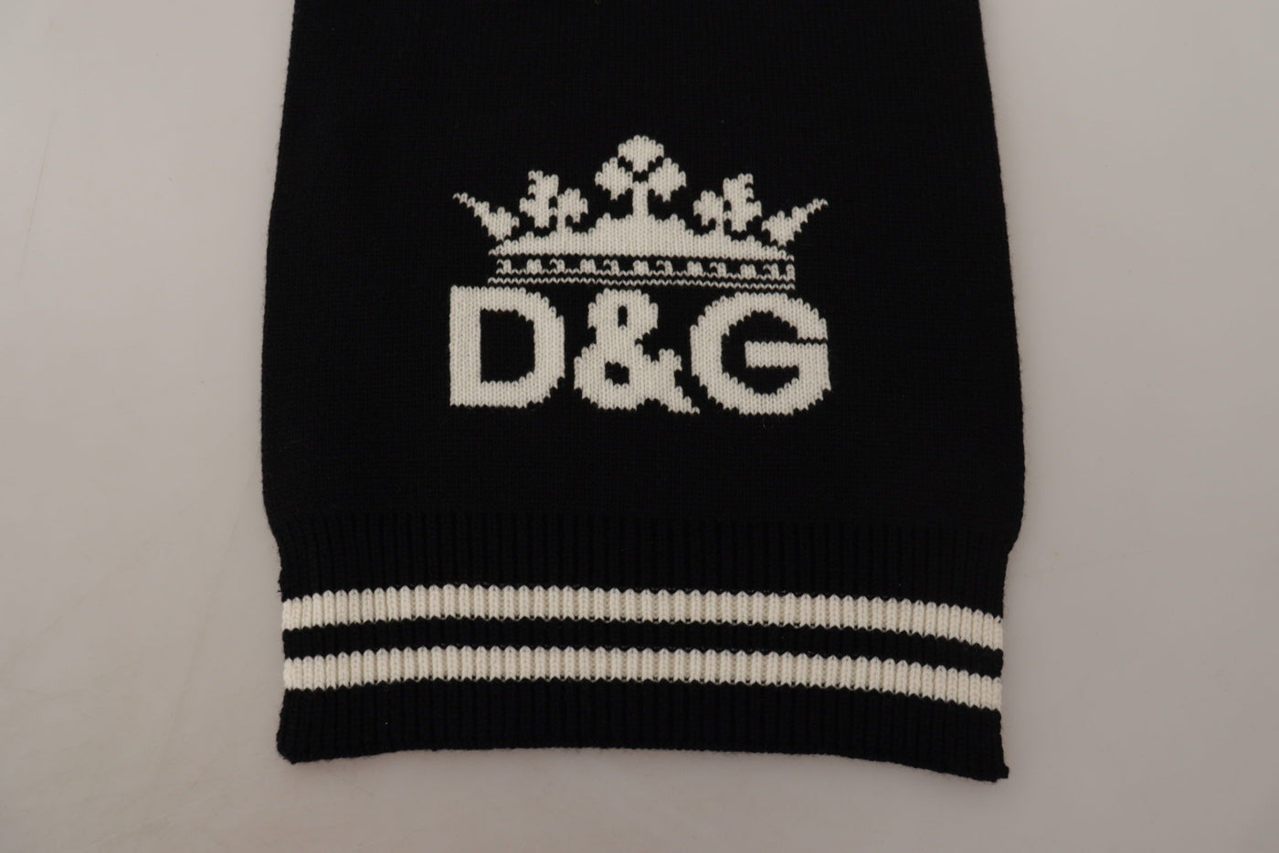 Écharpe châle en cachemire imprimé DG en coton noir et blanc Dolce &amp; Gabbana
