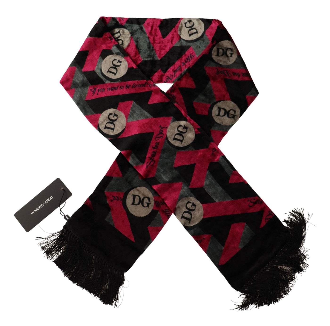 Foulard châle à franges Dolce &amp; Gabbana multicolore avec logo DG pour homme