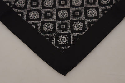 Foulard carré noir à motifs géométriques Dolce &amp; Gabbana
