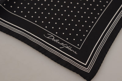 Mouchoir carré à pois noirs Dolce &amp; Gabbana avec logo DG