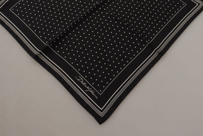 Mouchoir carré à pois noirs Dolce &amp; Gabbana avec logo DG
