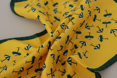 Foulard carré jaune Dolce &amp; Gabbana avec logo DG imprimé pour homme