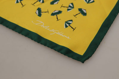 Foulard carré jaune Dolce &amp; Gabbana avec logo DG imprimé pour homme