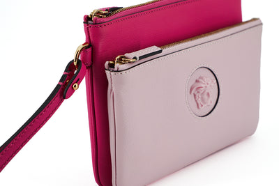 Versace Elegante Roze Leren Clutch