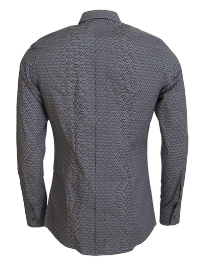 Chemise habillée slim fit Dolce &amp; Gabbana gris marron doré