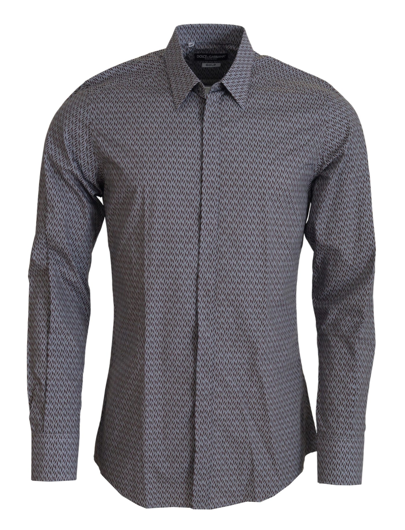 Chemise habillée slim fit Dolce &amp; Gabbana gris marron doré