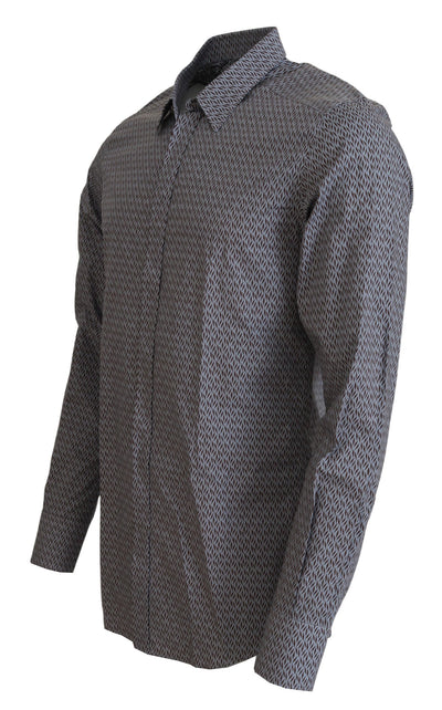 Chemise habillée slim fit Dolce &amp; Gabbana gris marron doré