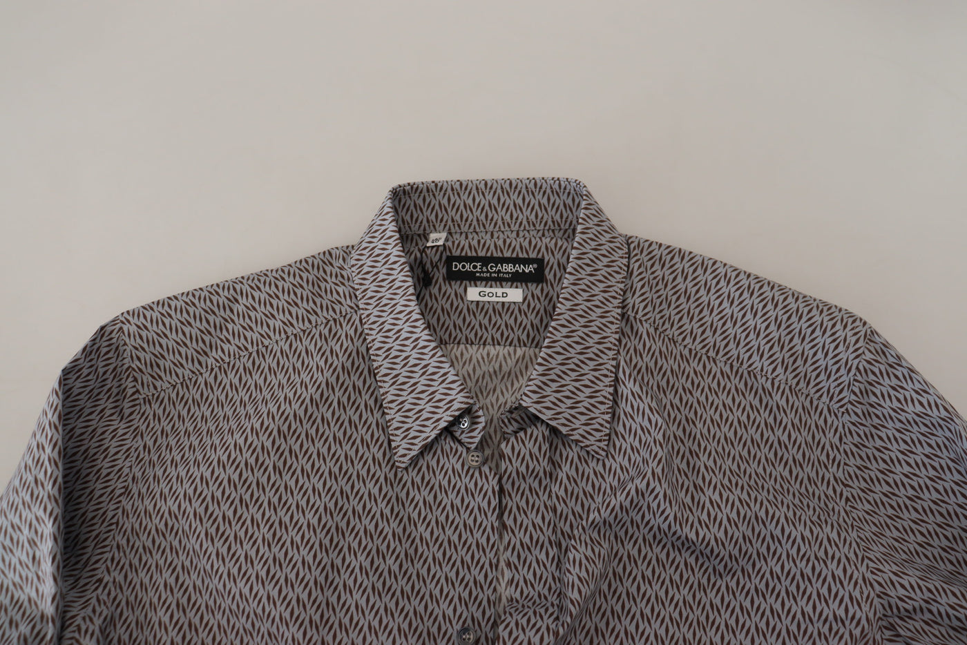 Chemise habillée slim fit Dolce &amp; Gabbana gris marron doré