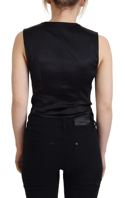 Dolce &amp; Gabbana Débardeur sans manches boutonné en brocart noir