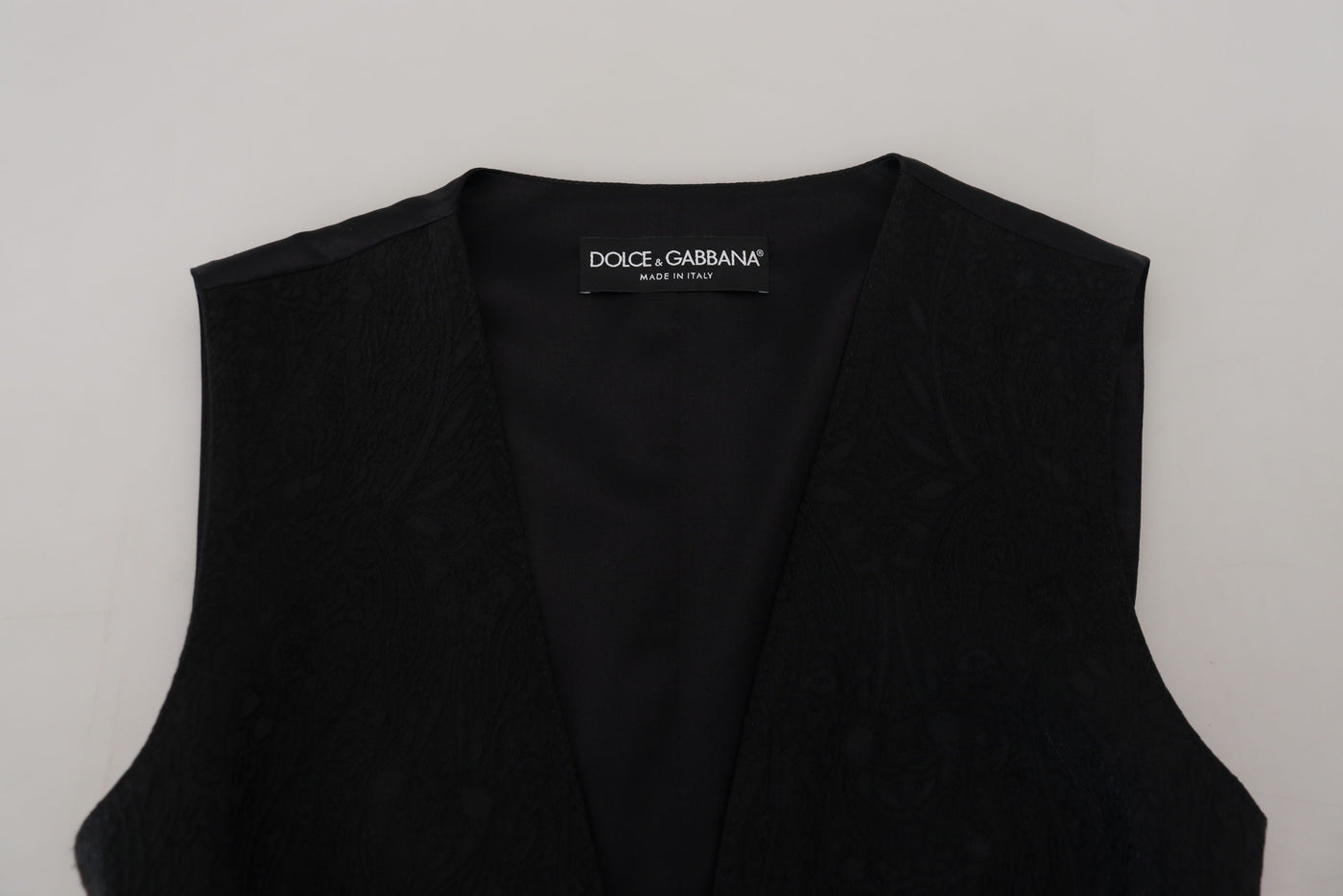 Dolce &amp; Gabbana Débardeur sans manches boutonné en brocart noir