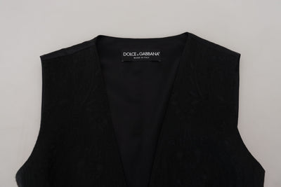 Dolce &amp; Gabbana Débardeur sans manches boutonné en brocart noir