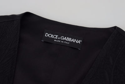 Dolce &amp; Gabbana Débardeur sans manches boutonné en brocart noir
