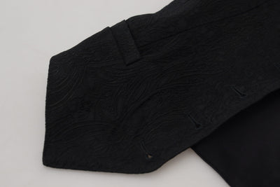 Dolce &amp; Gabbana Débardeur sans manches boutonné en brocart noir