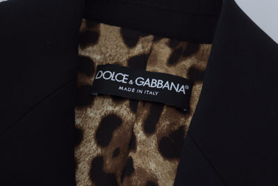 Veste blazer noire en laine à boutonnage simple Dolce &amp; Gabbana