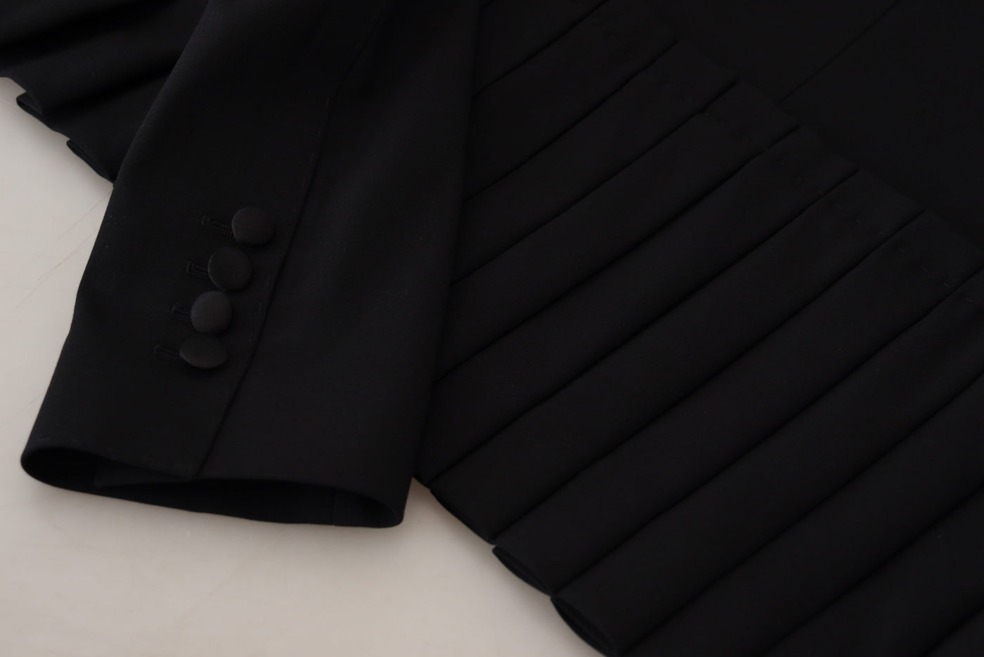 Veste blazer noire en laine à boutonnage simple Dolce &amp; Gabbana