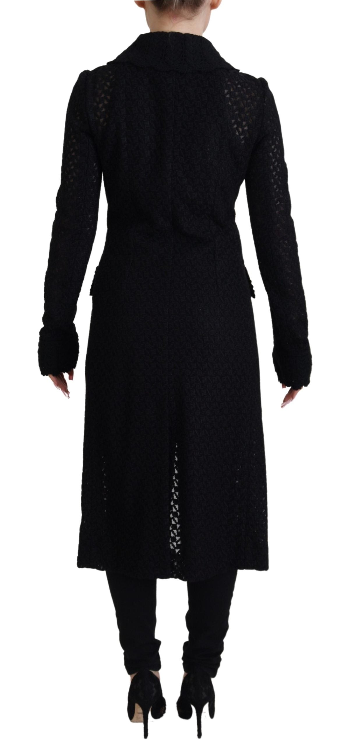 Dolce &amp; Gabbana Zwarte Blazer met Lange Knopen en Katoenen Jasje