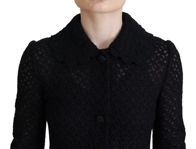 Dolce &amp; Gabbana Zwarte Blazer met Lange Knopen en Katoenen Jasje