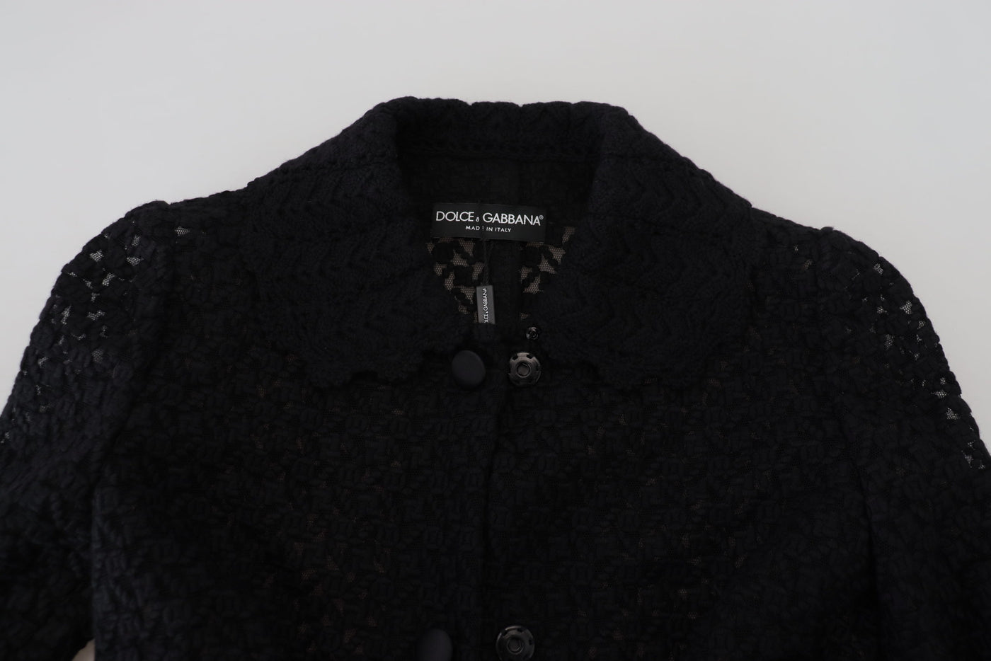 Dolce &amp; Gabbana Zwarte Blazer met Lange Knopen en Katoenen Jasje