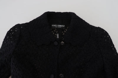 Dolce &amp; Gabbana Zwarte Blazer met Lange Knopen en Katoenen Jasje