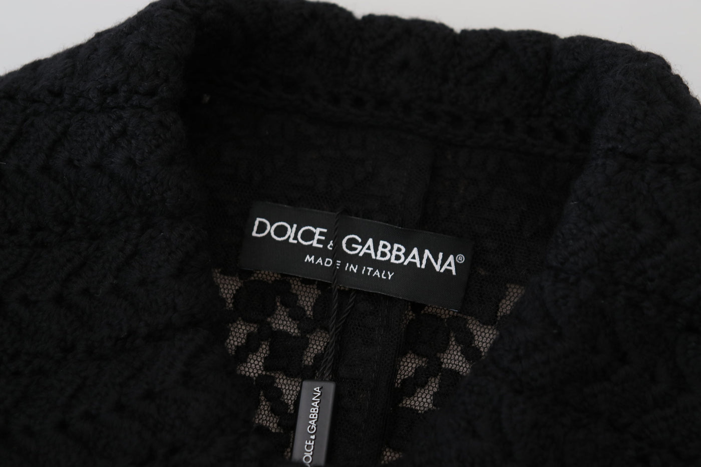 Dolce &amp; Gabbana Zwarte Blazer met Lange Knopen en Katoenen Jasje