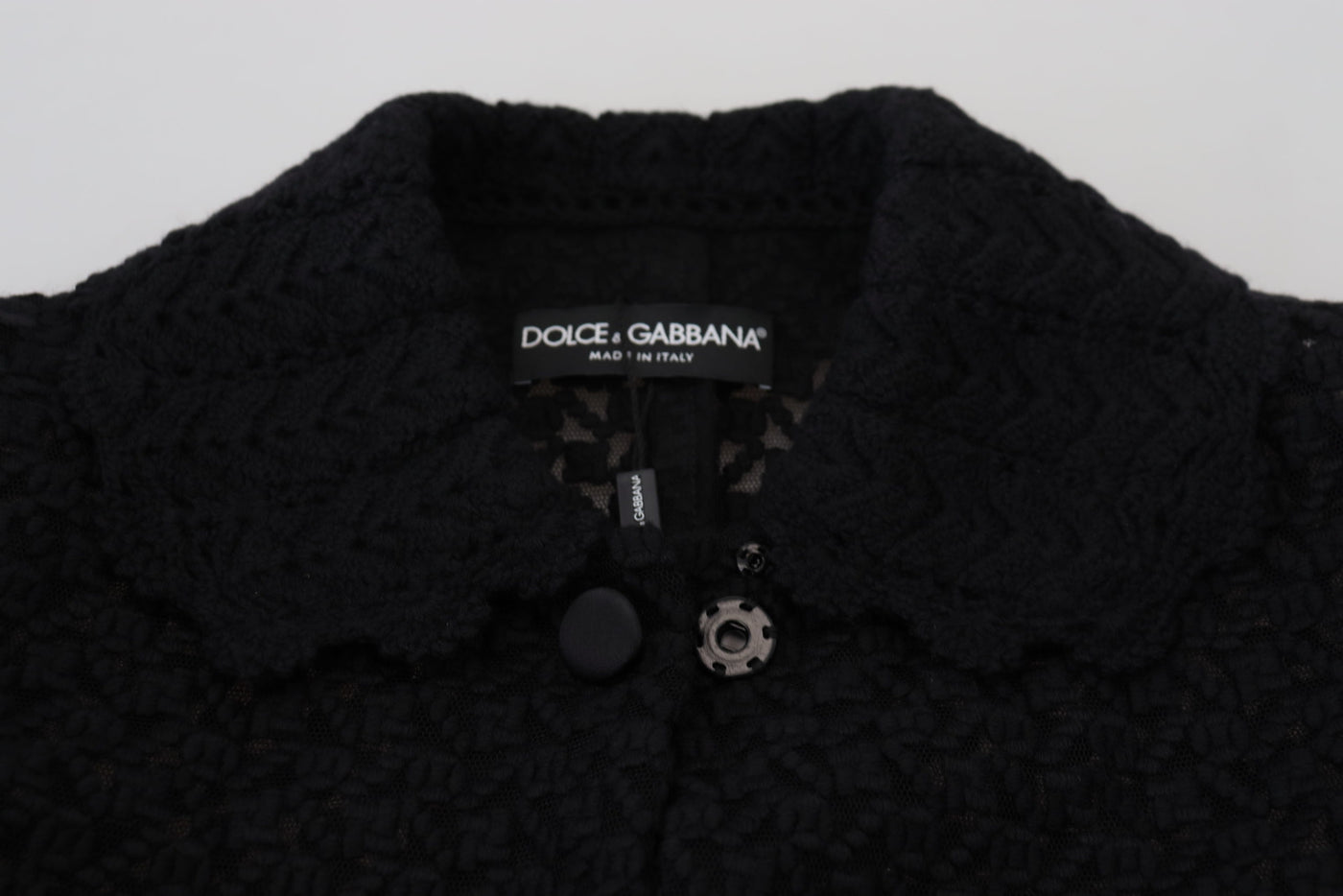 Dolce &amp; Gabbana Zwarte Blazer met Lange Knopen en Katoenen Jasje