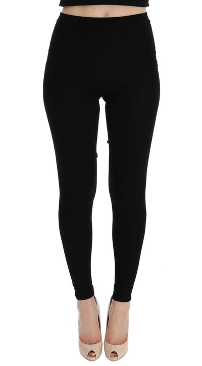 Pantalon slim en cachemire noir Dolce &amp; Gabbana pour femme