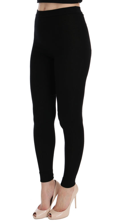 Pantalon slim en cachemire noir Dolce &amp; Gabbana pour femme