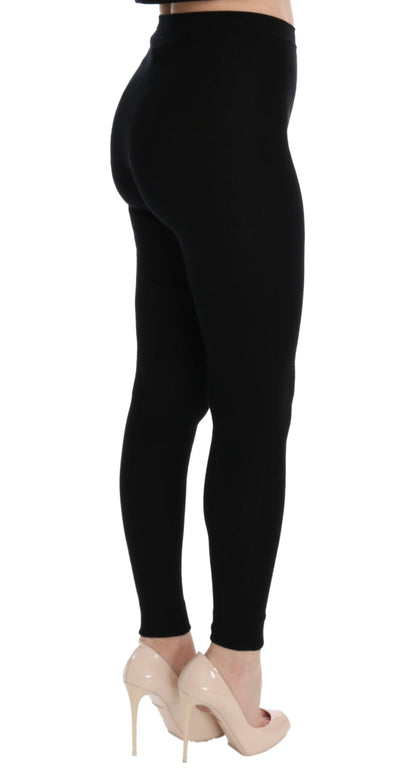 Pantalon slim en cachemire noir Dolce &amp; Gabbana pour femme