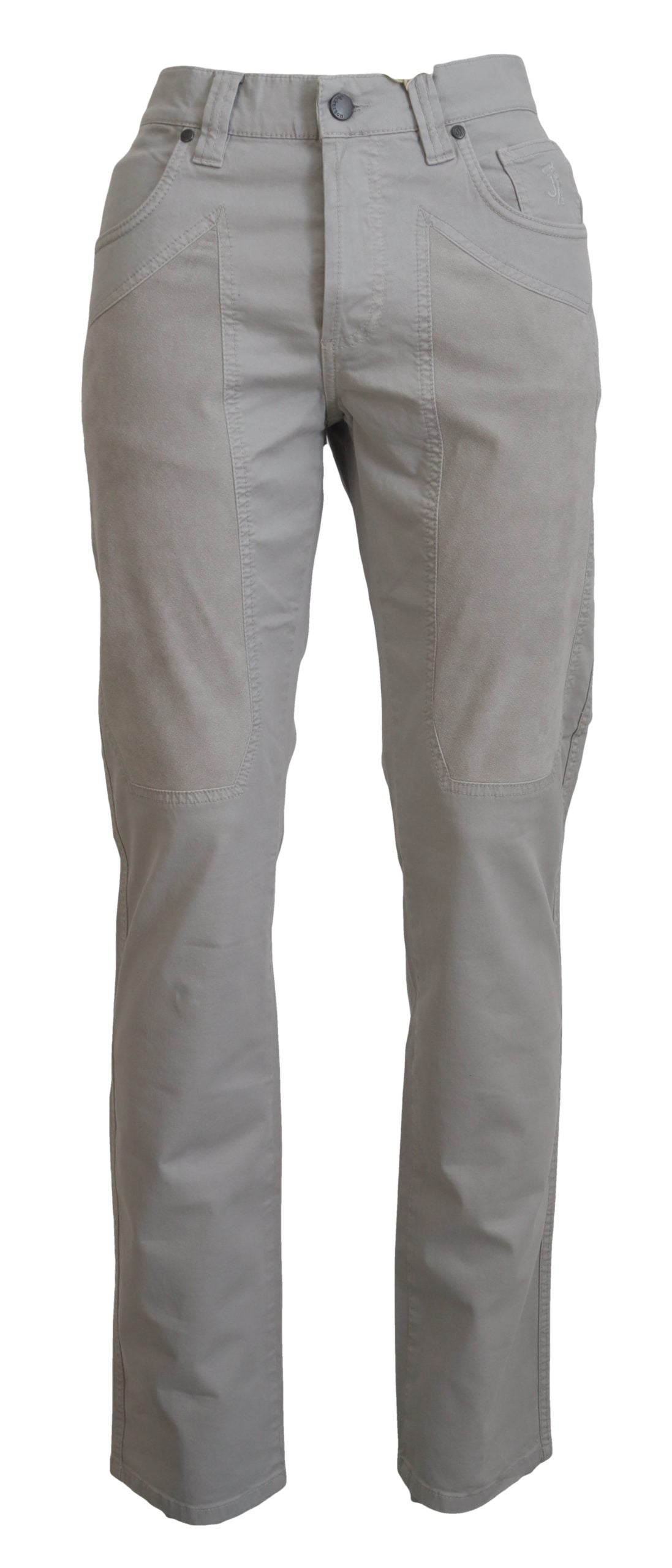 Jeckerson Grijze Katoenen Toelopende Heren Casual Broek