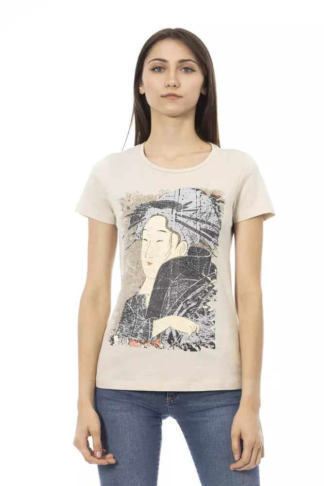 Trussardi Action Beige Katoenen Dames T-shirt
