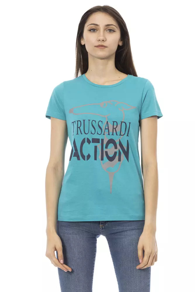 Trussardi Action lichtblauw katoenen dames T-shirt