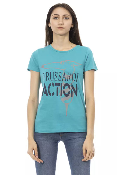 Trussardi Action lichtblauw katoenen dames T-shirt
