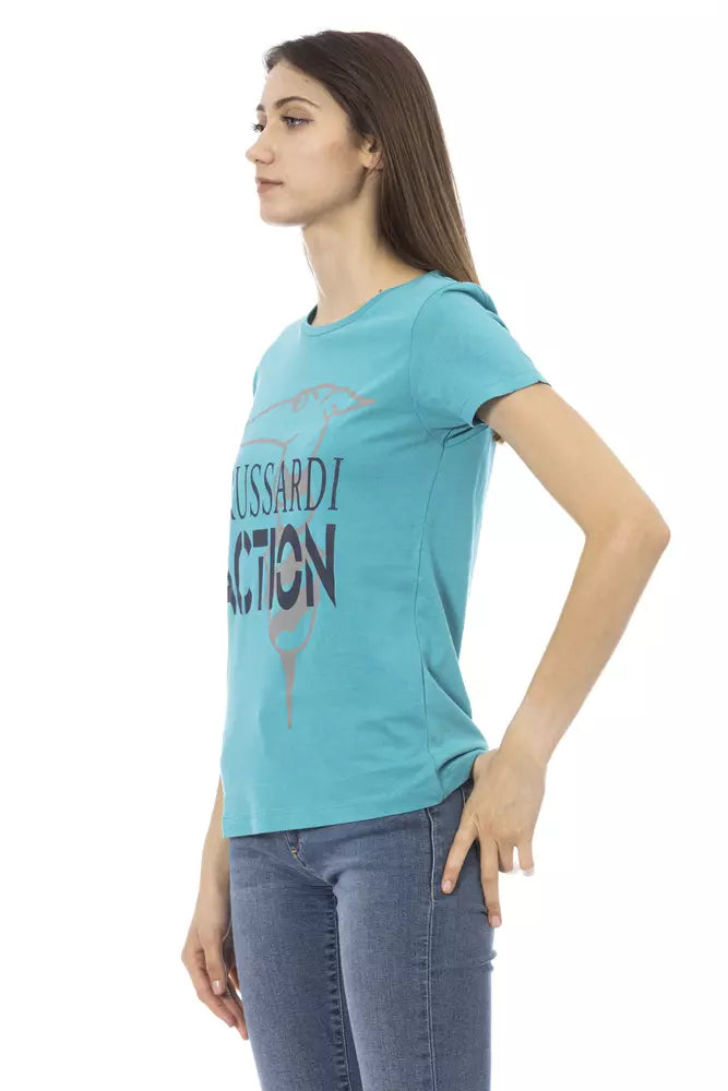 Trussardi Action lichtblauw katoenen dames T-shirt