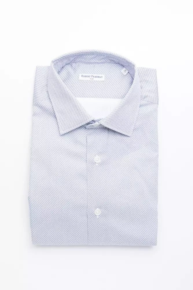 Chemise homme en coton bleu clair Robert Friedman